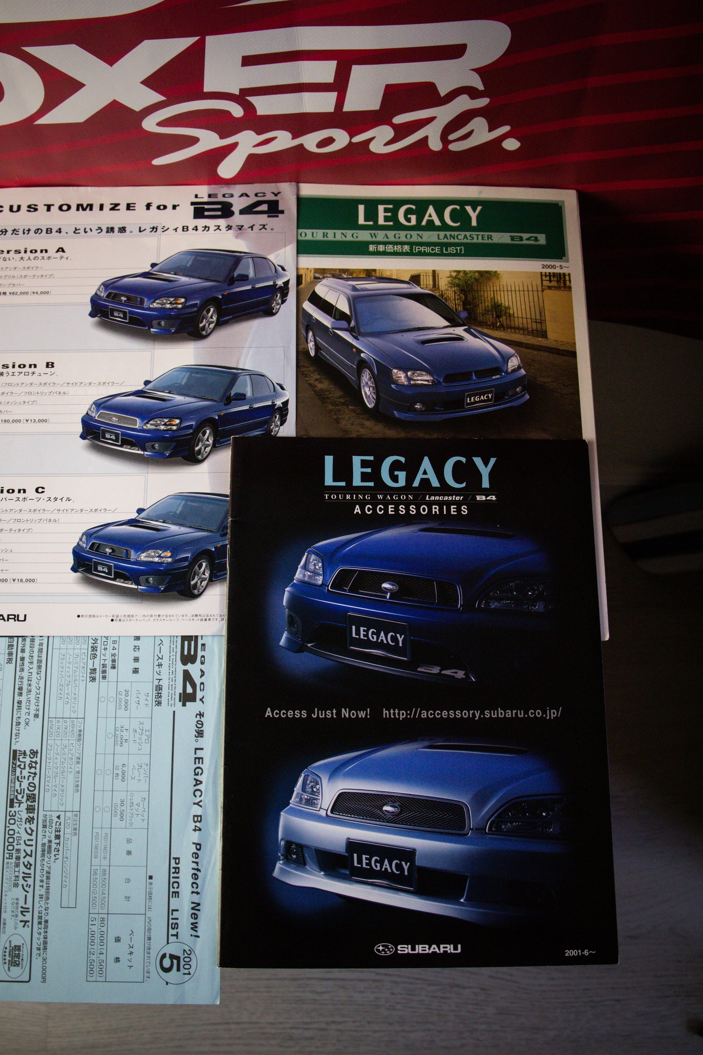 SUBARU LEGACY B4 CATALOG COLLECTION