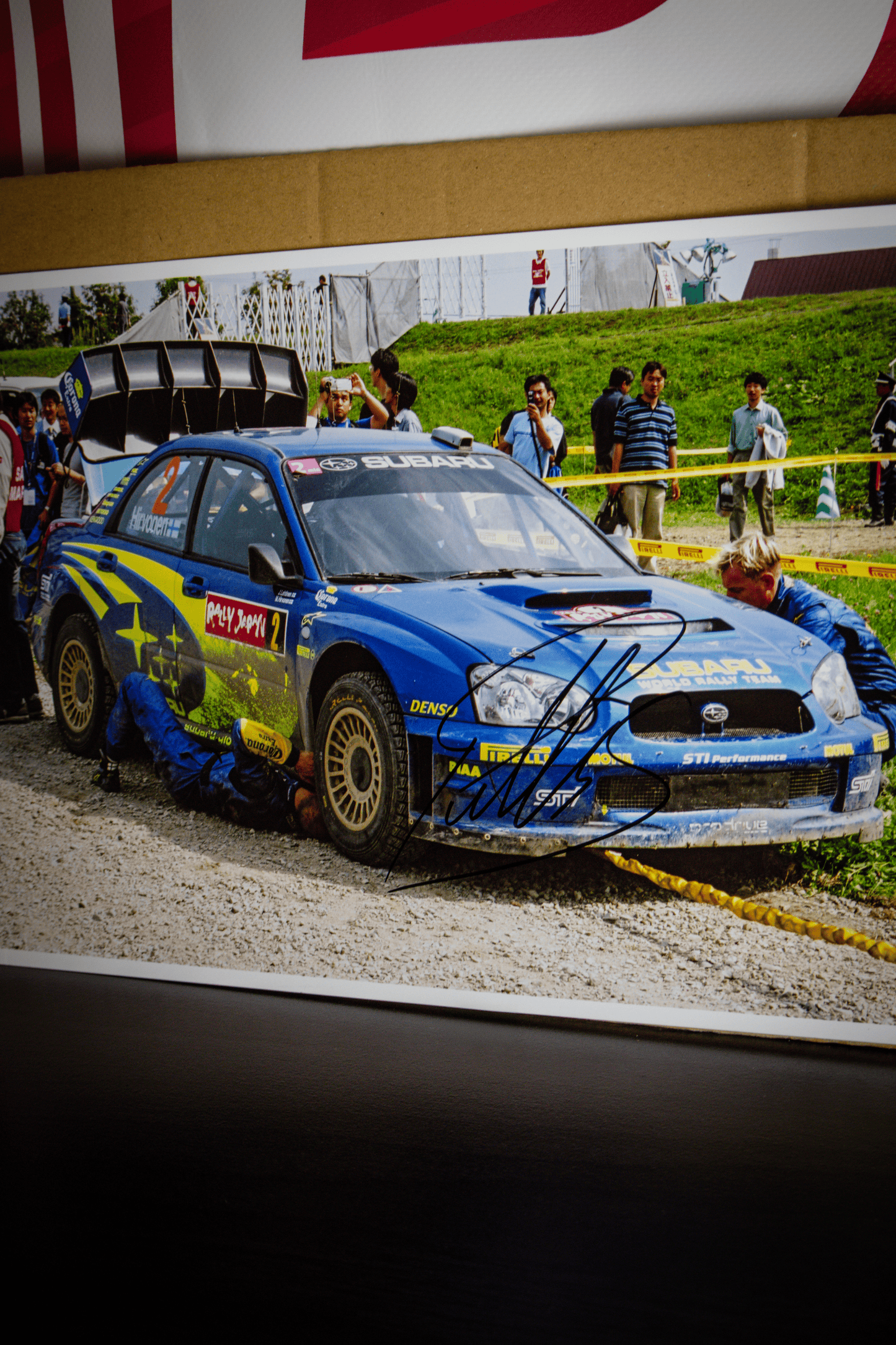 SUBARU RALLY JAPAN PICTURE AUTOGRAPHED BY PETTER SOLBERG