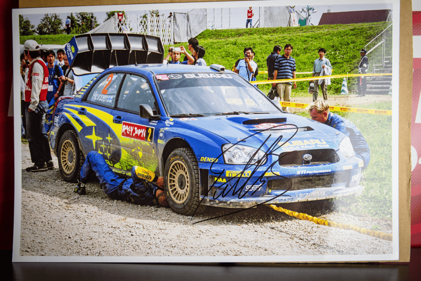 SUBARU RALLY JAPAN PICTURE AUTOGRAPHED BY PETTER SOLBERG