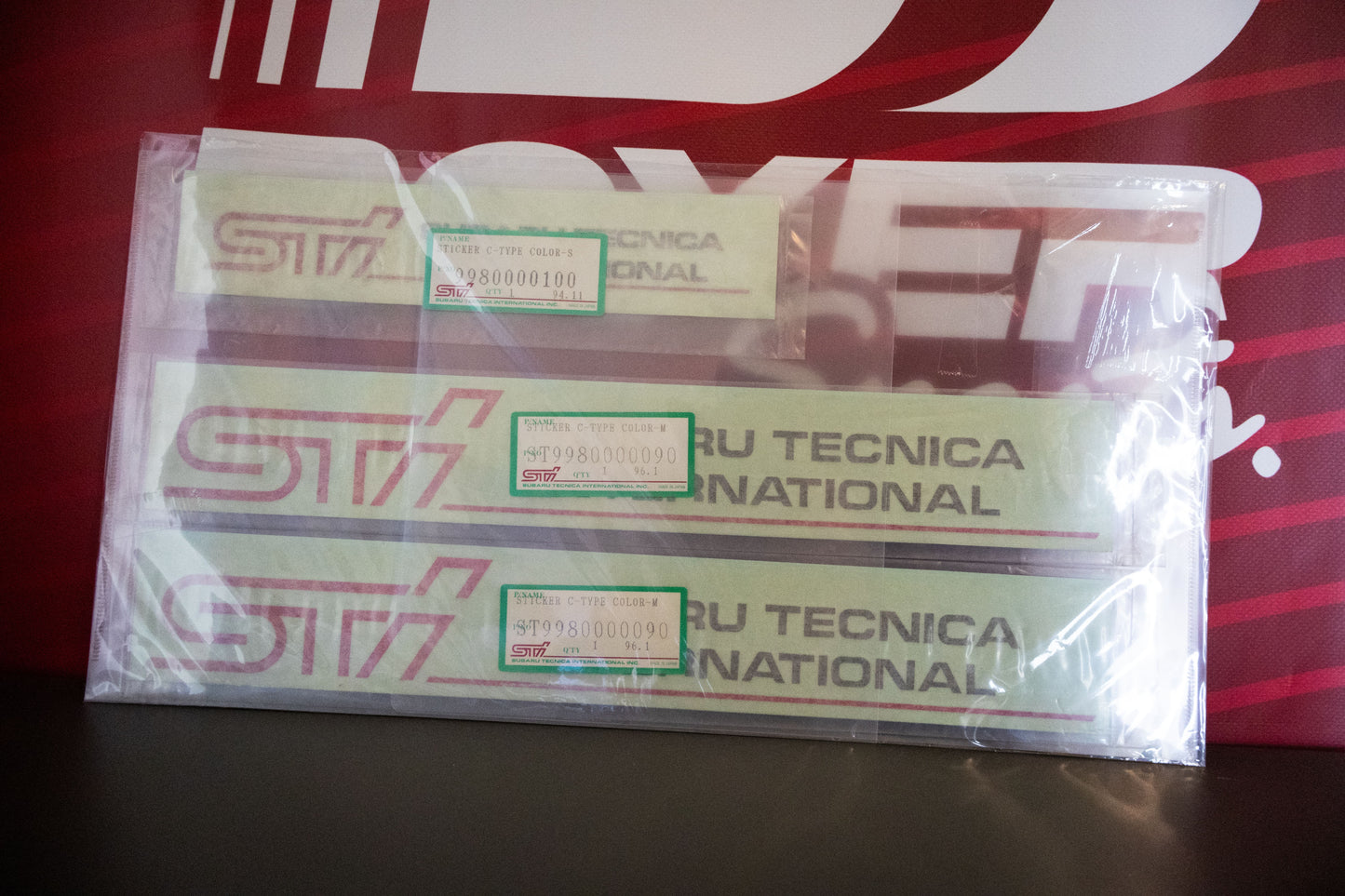 SUBARU STI GC8 OPTIONAL DECALS (SET OF 3)