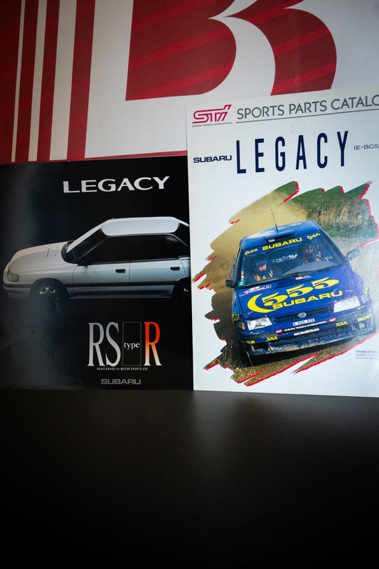 SUBARU LEGACY RS TYPE R BROCHURE & RARE LEGACY SPORTS PARTS CATALOG