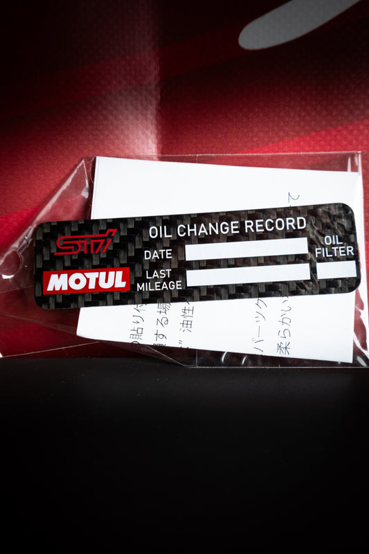 GENUINE STI X MOTUL CARBON SERVICE PLATE