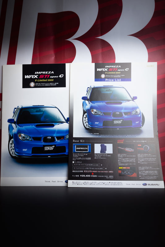 2005 SUBARU IMPREZA STI SPEC C V-LIMITED BROCHURE & PRICE LIST