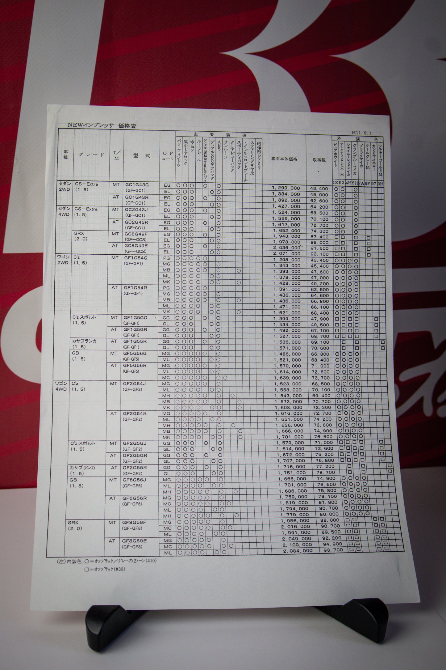 SUBARU IMPREZA WRX STI VER 6 BROCHURE