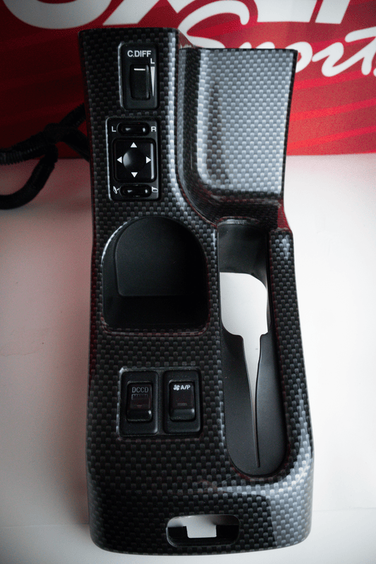 GENUINE SUBARU CATALOG OPTION CARBON STYLE CENTER CONSOLE FOR '04 GDB