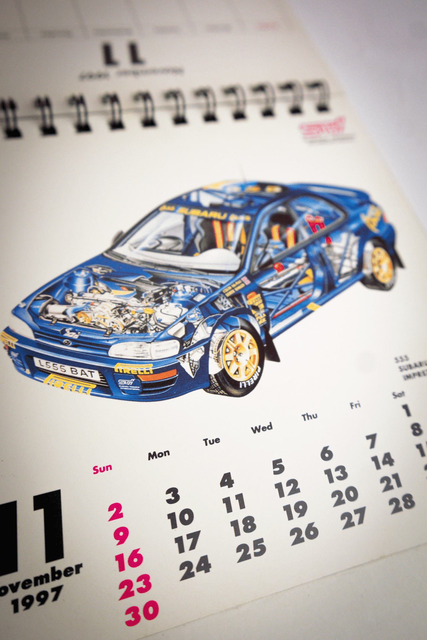 SUBARU 555 WRC CALENDAR 1997