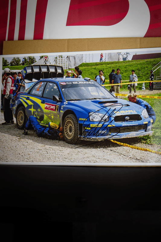 SUBARU RALLY JAPAN PICTURE AUTOGRAPHED BY PETTER SOLBERG