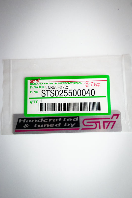 HANDCRAFTED AND TUNED BY STI DECAL